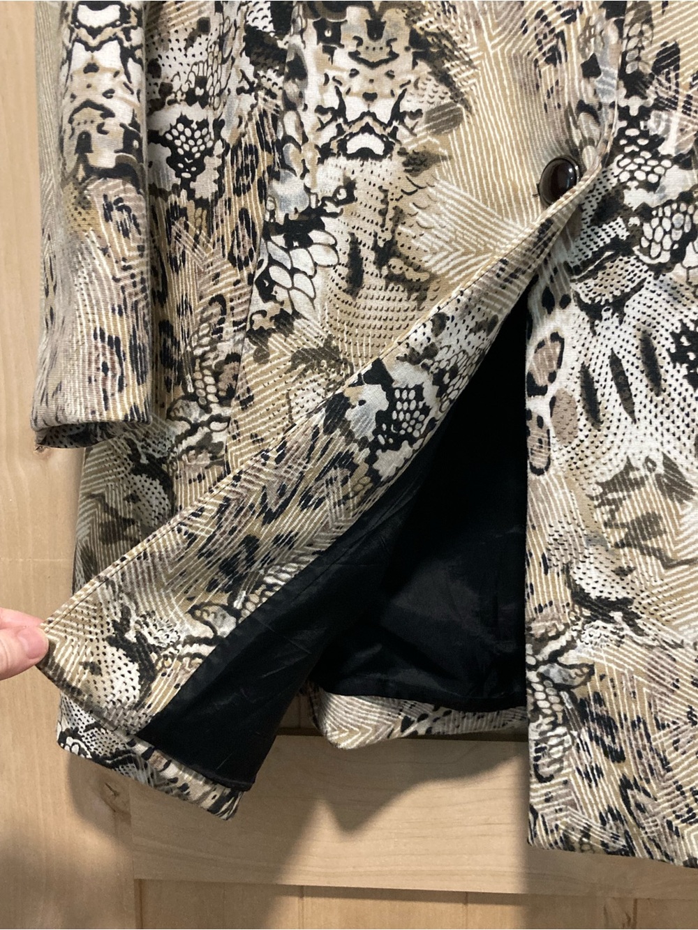 Muse for Boston Proper Women’s Long Jacket Size 10 Lined Multicolor Animal Print - Picture 4 of 10